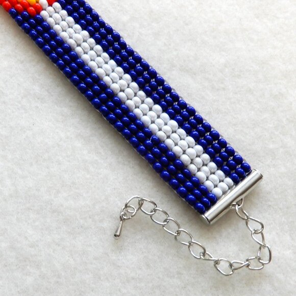 Colorado state flag bead bracelet, handmade, adjustable length - Picture 5 of 6